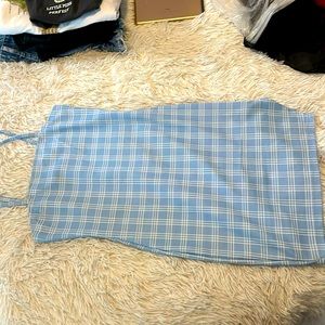 Blue and White Squared Mini dress